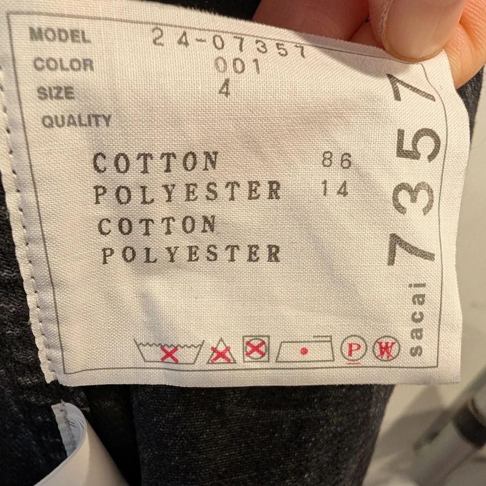 Sacai Women's Black Denim Knit Hybrid Cardigan XL Mixed Media Unique Art - Picture 7 of 10